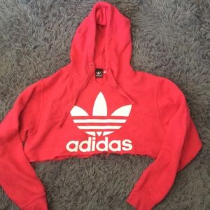 adidas cropped pink hoodie